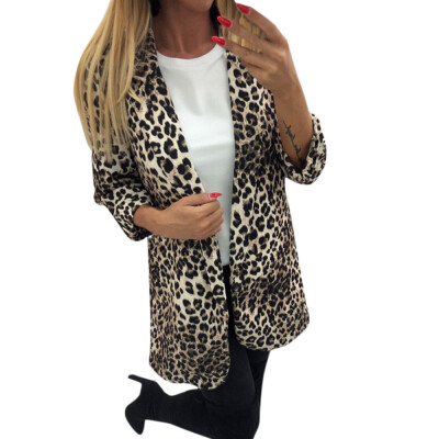 

Toponeto Womens Sexy Leopard Print Fashion Cardigan Blouse Coat Tops