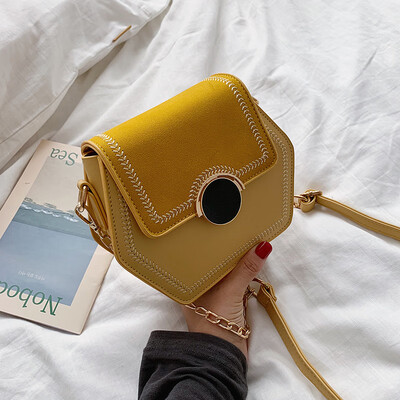 

Small bag female new wild simple shoulder Messenger bag fashion chain embroidery line small square bag