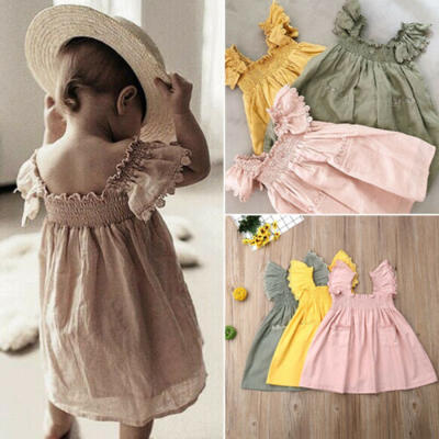 

Summer Girl Princess Prom Bridesmaid Wedding Gown Tutu Dresses for Baby Kids