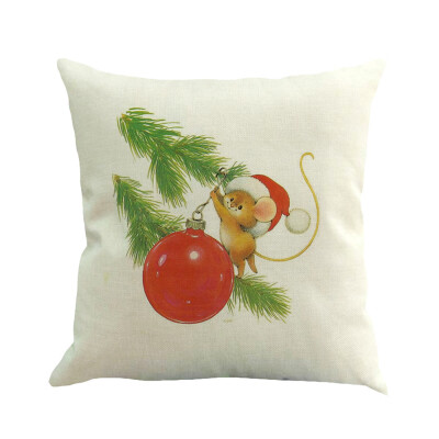 

Tailored Christmas Cotton Linen Sofa Car Home Waist Cushion Cover Throw Pillow Case