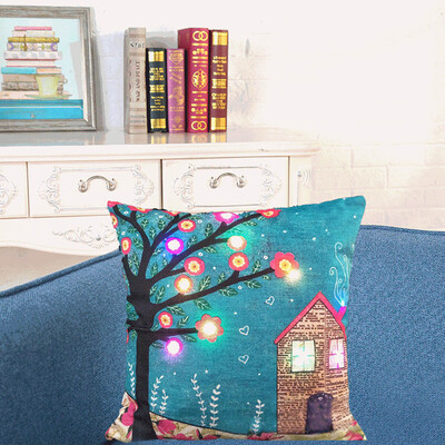 

Tailored The New Color Lights Christmas Pillow LED Lights Pillow Creative Printing LinenZ