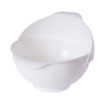 

Multifunctional 2-in-1 Colander Strainer Kitchen Double Layered Rotating Vegetable Fruit Drain Basket