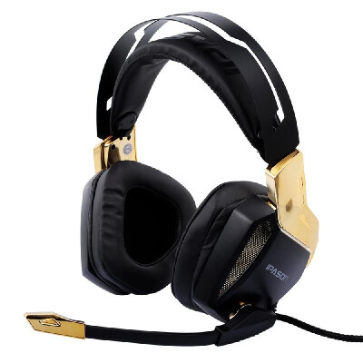 

IPASON Gaming Headphone E-sport Headset 71 Soundtrack Stereo USB Sound Card&Colorful Lights Gold