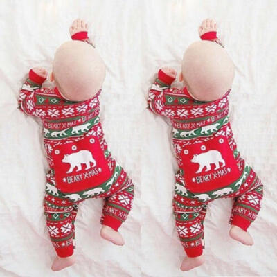 

US Newborn Infant Baby Girl Boy Outfit Romper Jumpsuit Bodysuit Kid Xmas Clothes