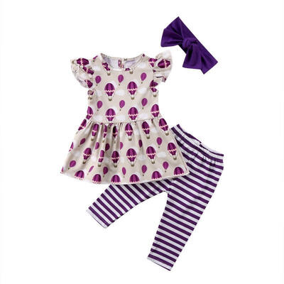 

Kids Baby Girl Sleeveless Cotton Tops Romper Pants 3Pcs Tutu Outfits Set Clothes