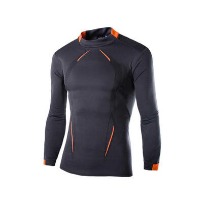

Handsome Long Sleeve T-Shirt Breathable Slim Fit Tops Quick Dry Round Neck Clothes For Men
