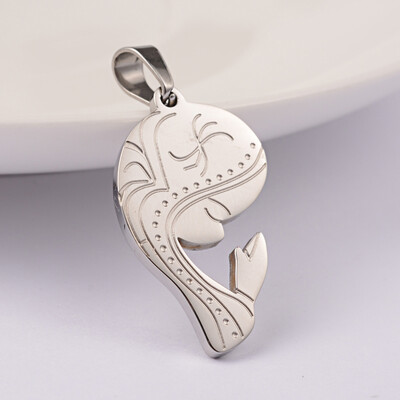 

Girl 304 Stainless Steel Pendants Stainless Steel Color 27x15x2mm Hole 6x4mm