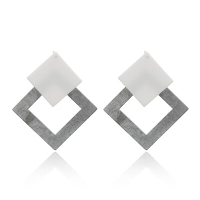 

HOT 30 Style Korea Handmade Wooden Drop Earrings New Fashion Geometric Long Acrylic Metal Earrings modern Jewelry