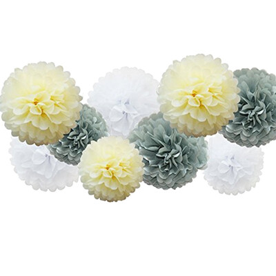 

〖Follure〗9pcs Tissue Paper Pompoms Flower Balls Fluffy Christmas Wedding Party Decoration