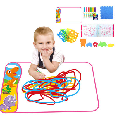 

Doodle Mat For Kids Magic Resuable Drawing Mat&Washable Ink With 6 Coloful Pen 9 Molds Educational Toys Gifts 346"×238"