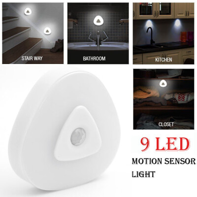 

Gobestart 9LED Wireless PIR Motion Sensor Battery Powered Night Light Wall Cabinet Lamp