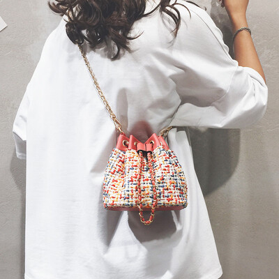 

Net red pouch handbag 2019 new ins bucket bag wild gas chain bag summer small fresh messenger bag