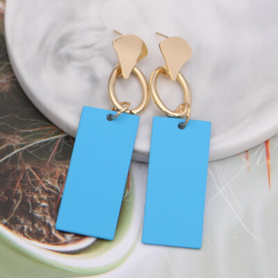 

EK537 New Fashion Metal Painted Waterdrop Heart Pendant Earrings for Women Handmade Sweet Wedding Jewelry Christmas Gift