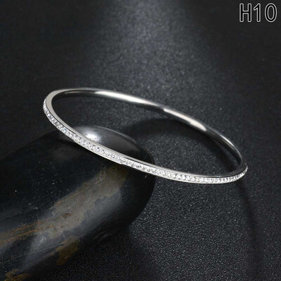 

Full Rhinestone Crystal Stainless Steel Bangle Bracelet Women Fashion Jewelry