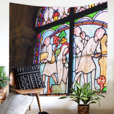 

Toponeto Colorful Print Tapestry Art Room Notre Dame Wall Hanging Tapestry Art Nature