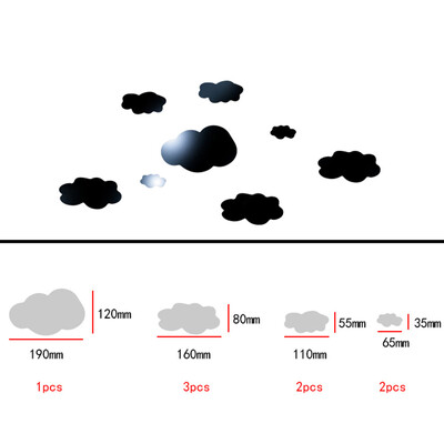 

〖Follure〗Modern Mirror Clouds Style Removable Decal Art Mural Wall Sticker Home Room BK