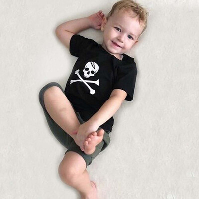 

Toddler Infants Baby Boys Girl Skull Print Tops Halloween Costume Outfits
