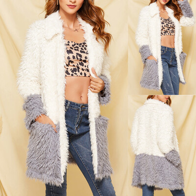 

Roseonmyhand Winter Lady Womens Warm Faux Splice Zipper Coat Jacket Outerwear