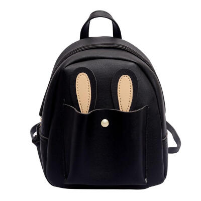 

PU Leather Rabbit Ear Backpack College Girl Shoulder Bag Women School Bags