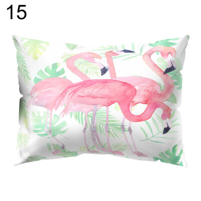 

Flamingo Printed Rectangle Throw Pillow Case Sofa Bed Cushion Cover Home Decor