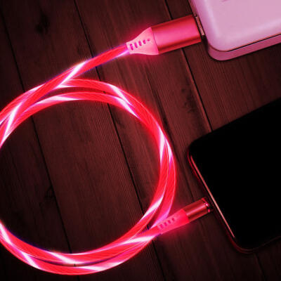 

Round Magnetic Micro USB Lightning Type-C Fast Charging Streamer LED Lighted Data Cable Line-MICRO USB