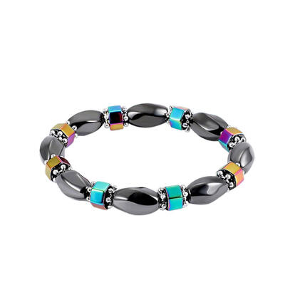 

Fashion Black Gallstone Elastic String Beads Simple Health Chain Bracelet