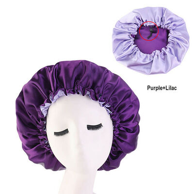 

Women Satin Bonnet Cap Night Sleep Hair Protect Head Cover Wide Band Adjust Hats