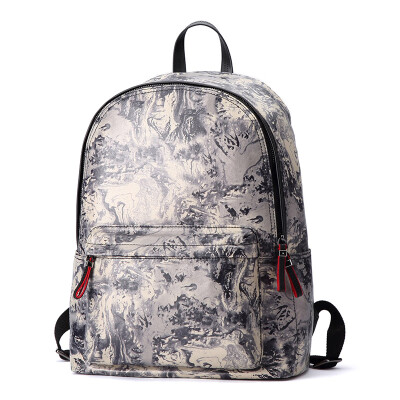 

HAUT TON Design Printing Canvas Water Resistant Backpack