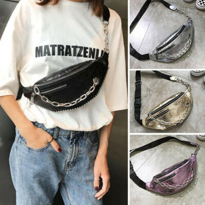 

Fashion Waist Fanny Pack Women PU Leather Belt Zipper Waist Bag Chest Tote Purse