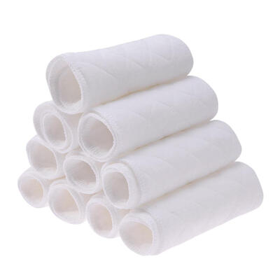 

10pcs Reusable Baby Diapers Cloth 3-Layer Insert Cotton Washable Diapers