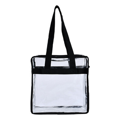 

1 P c Empty Clear Bag Transparent Tote Bag With Zipper Closure Perfect For Work Sports Games Cross-Body Messenger Shoulder Bag