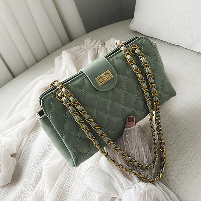 

Internet celebrity foreign air small bag womens bag new 2019 summer small fresh rhomboid chain small square bag lock buckle obliq