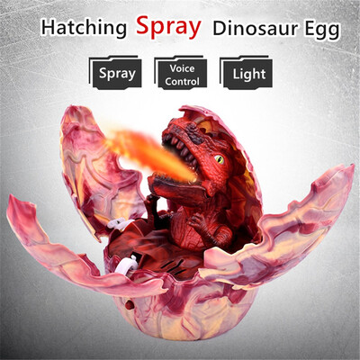 

Siaonvr Voice Control Light Simulation Hatching Spray Dinosaur Egg Christmas Toy Gift