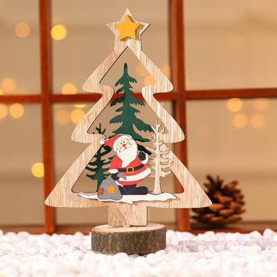 

Christmas Wooden Ornament Santa Claus Snowman Xmas Tree Hanging Table Decor Gift
