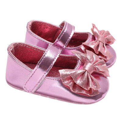 

Baby Infant Kids Girl Bow Leather Soft Sole Crib Toddler Newborn Shoes