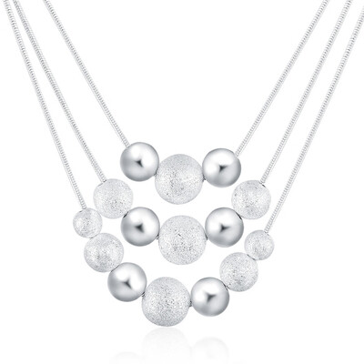 

Fashion Women Multilayer Chain White Pearl Silver Choker Chunky Collar Bib Statement Necklace Jewelry