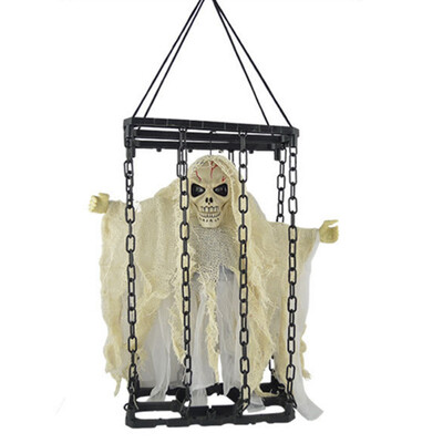 

New Hot Glowing Ghost Called & Shaking Cage For Halloween Hanging Household Decorations