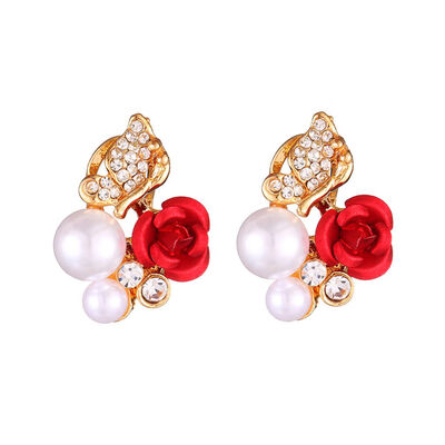 

1 Pair Sparkling Shining Crystal Rhinestone Women Earrings Girl Pear Rose Wedding Ear Rings Gift Jewelry