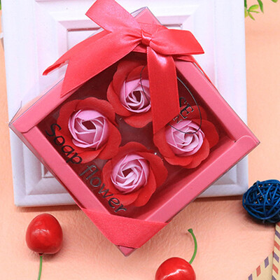 

Toponeto Scented Bath Body Petal Rose Flower Soap Wedding Decoration Gift Best 4pc