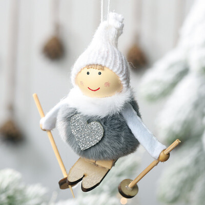 

Christmas Angel Girl Ski Plush Dolls Christmas Tree Ornament Pendant Party Christmas Decoration