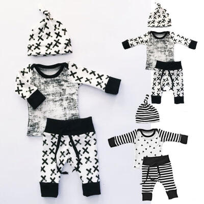 

Newborn Kids Baby Boys Girls 3PCS Set Outfits Clothes T-shirt Pants LeggingHat