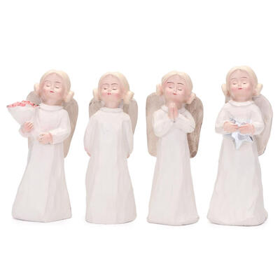 

4pcs Small Angels Sculpture Statue Resin Crafts Ornaments Home Decor Gifts