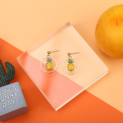 

Women Fashion Design Geometric Stud Earring Trendy Elegant Cute Vintage Pineapple Pattern Alloy Wild Sweet Jewelry Earrings