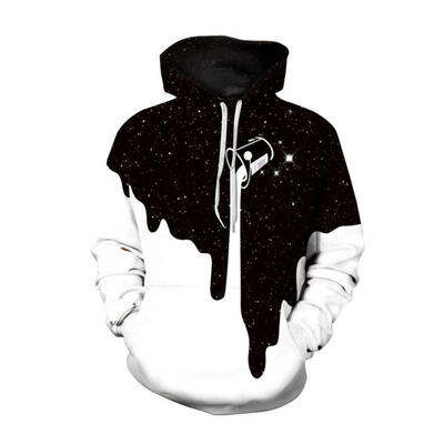 

Explosion Models 3D Digital Printing Pullovers Milk Cup Large Size Loose Couple Hooded Sweatshirts