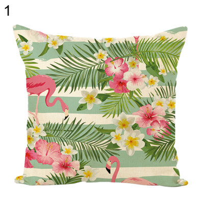 

Flower Flamingo Square Throw Pillow Case Cushion Cover Sofa Bed Car Office Decor