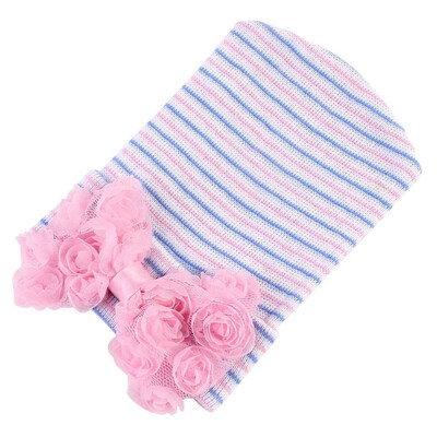 

Newborn Baby Infant Girl Comfy Big Flower Bowknot Hospital Cap Beanie Hat Sequin