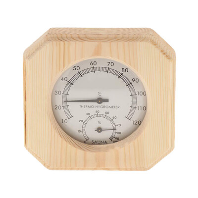 

〖Follure〗Sauna Thermometer&Hygrometer 2 In 1 Wood Hygrothermograph Sauna Room Accessories