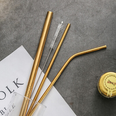

Toponeto 3 Pcs Stainless Steel Metal Drinking Straw Reusable Straws 1 Cleaner Brush Kit