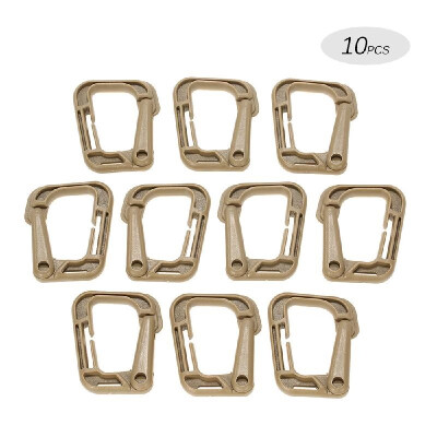 

Pack of 10 Multipurpose D-Ring Locking Hanging Hook Link Snap Keychain for Molle Webbing