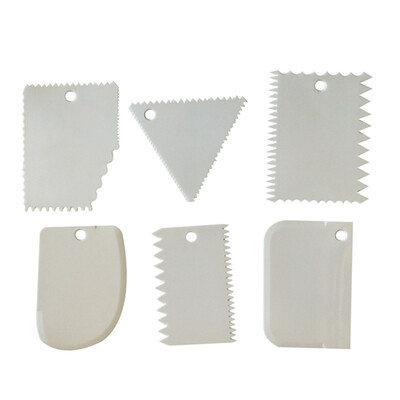 

6 PcsSet Plastic Cake Scraper Dough Pastry Cutter Spatulas Kitchen Cake Baking Tools